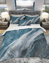 Splash Blue Indigo - Geometric Duvet Cover Set