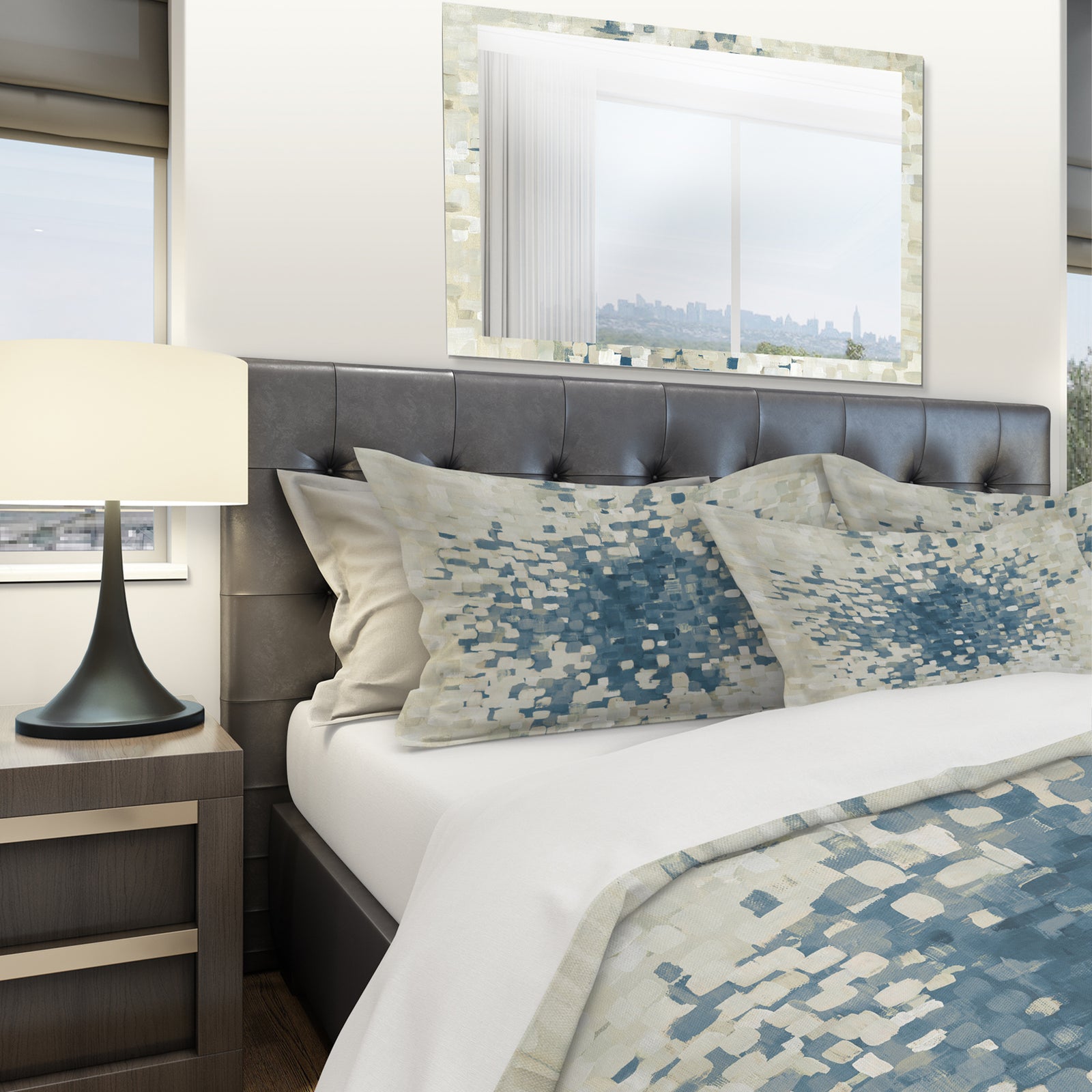 Geometric Blue Spots - Geometric Duvet Cover Set