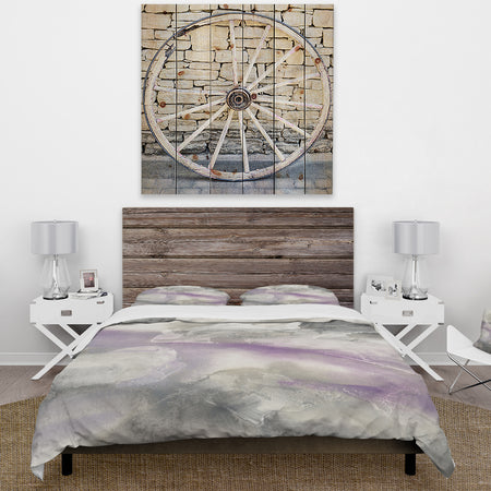 Watercolor Minimal Purple Tones I - Cottage Duvet Cover Set