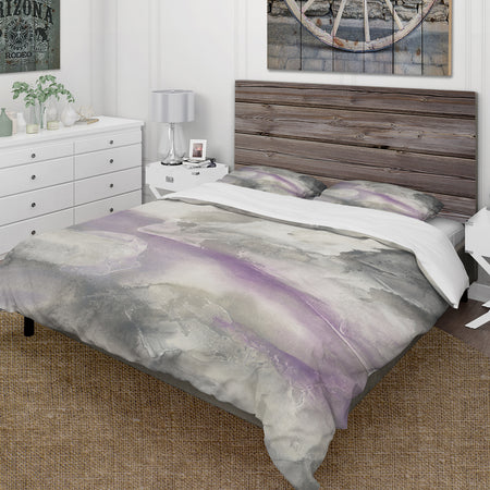 Watercolor Minimal Purple Tones I - Cottage Duvet Cover Set