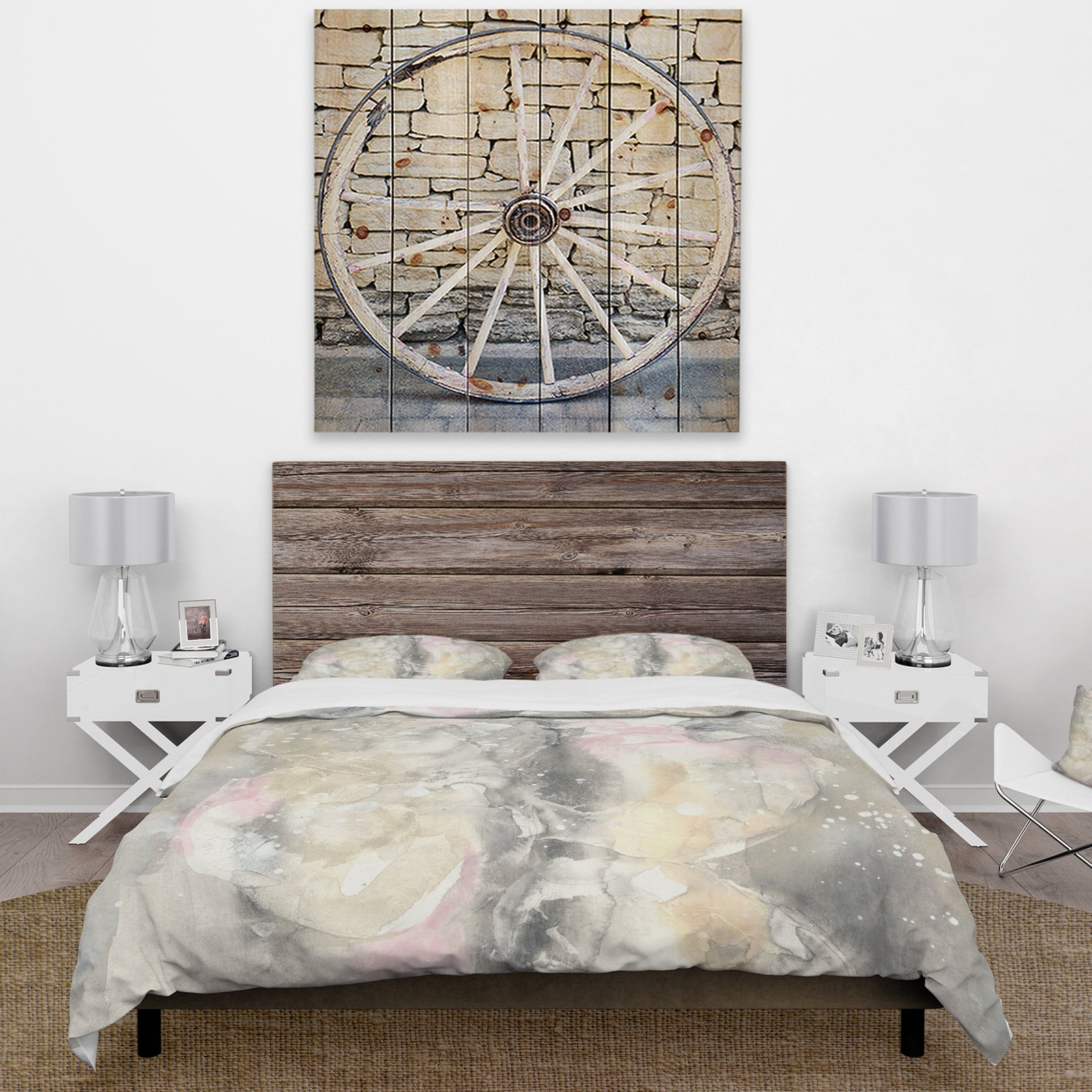 Watercolor Snowflakes II - Cottage Duvet Cover Set