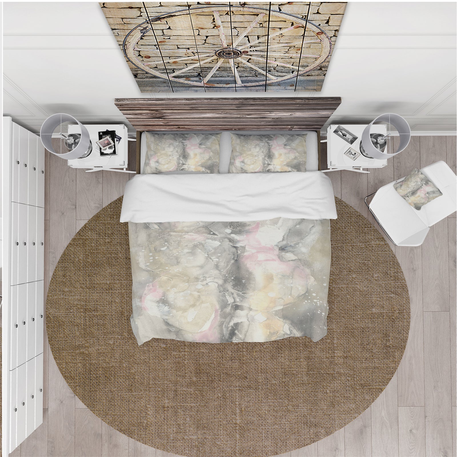 Watercolor Snowflakes II - Cottage Duvet Cover Set