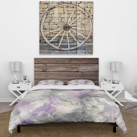 Watercolor Minimal Purple Tones III - Cottage Duvet Cover Set