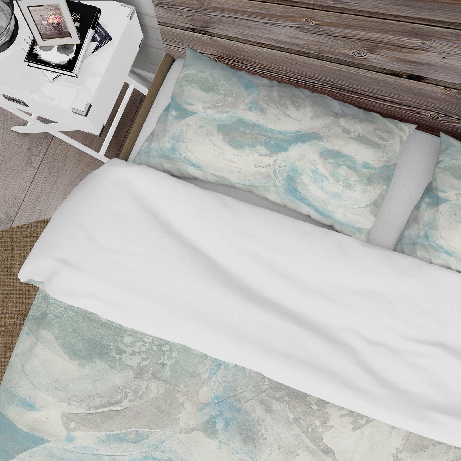 Pale Blue Shade IV - Farmhouse Duvet Cover Set