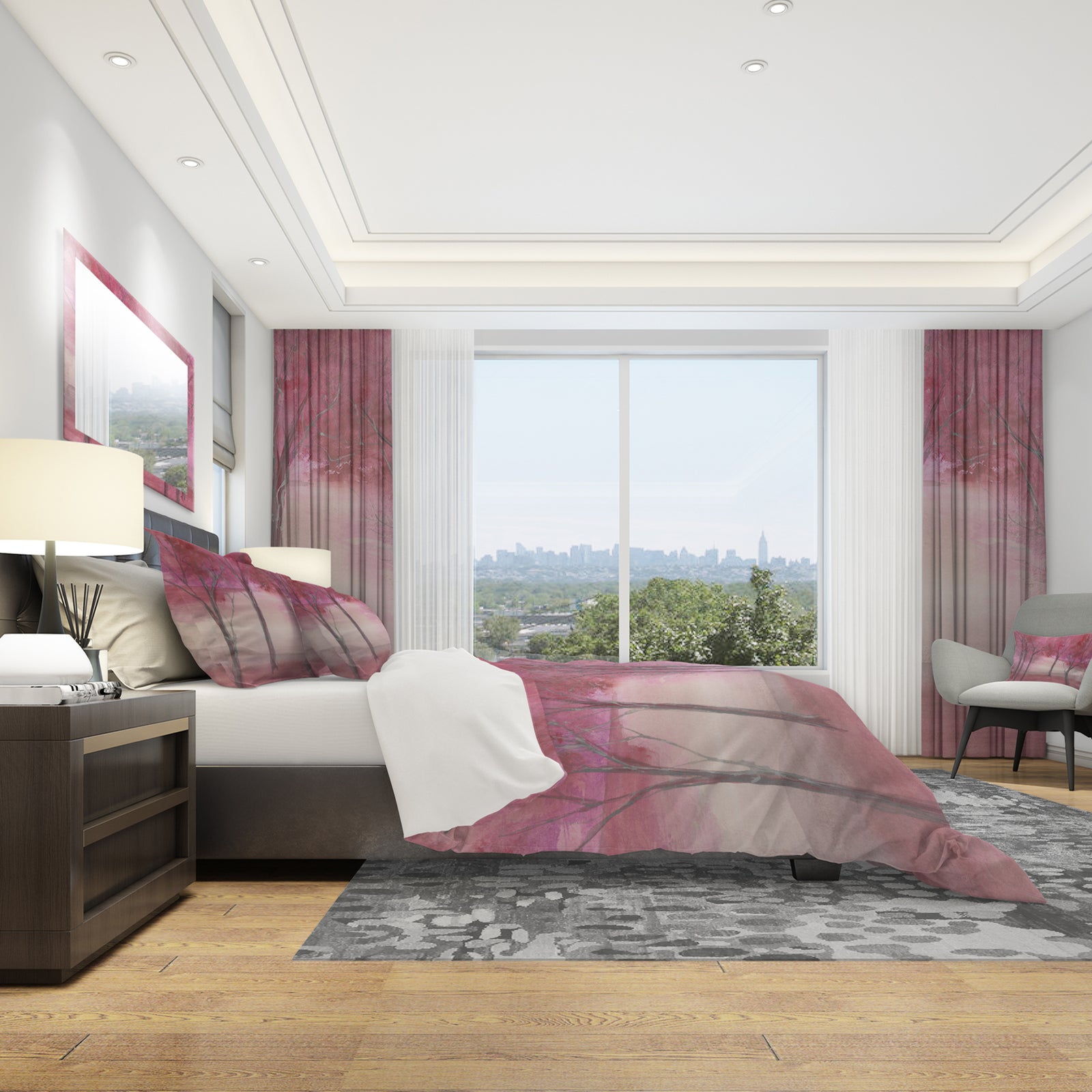 Shabby Pink Under the Trees - Shabby Duvet Cover Set