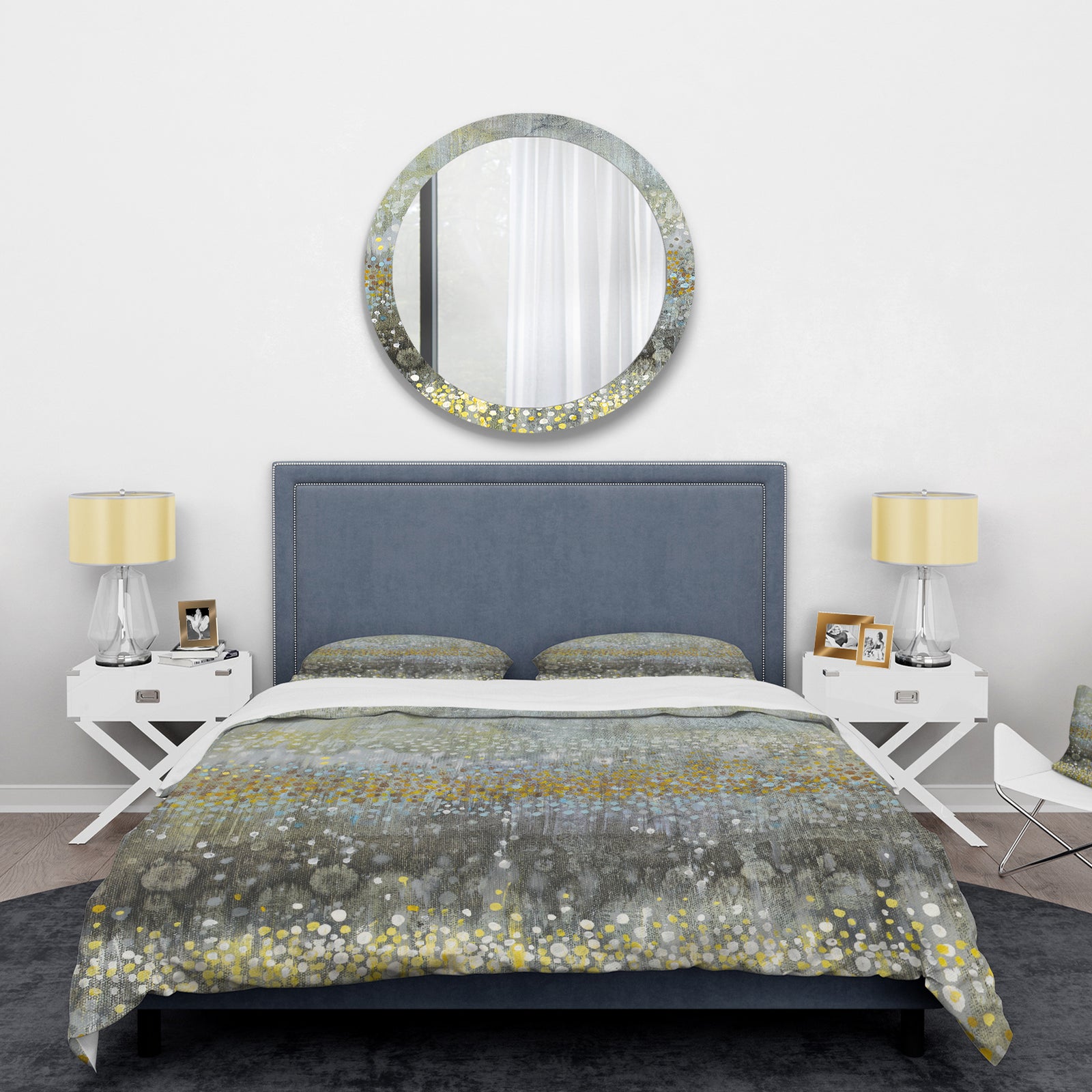 Glam Rain Abstract III - Glam Duvet Cover Set