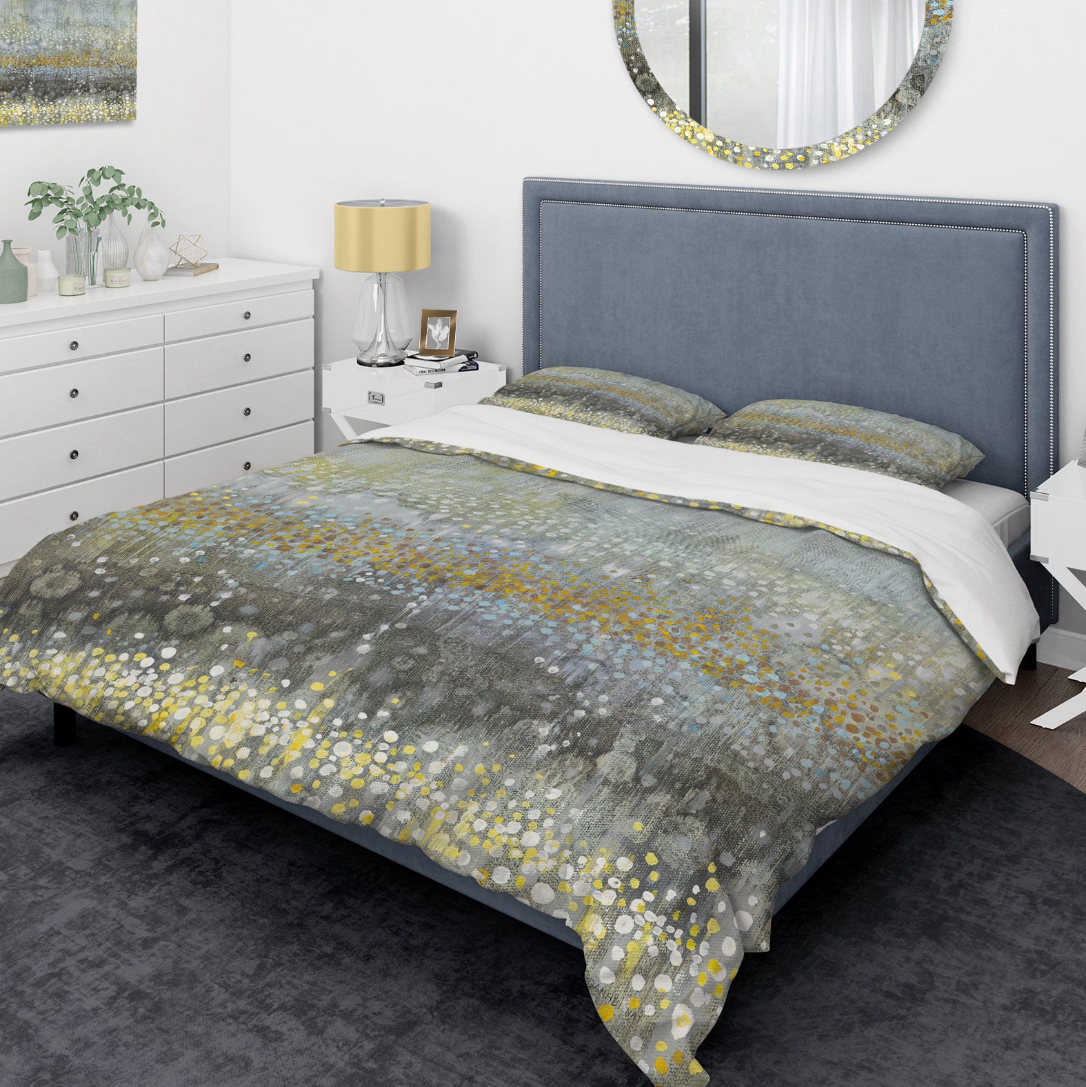 Glam Rain Abstract III - Glam Duvet Cover Set