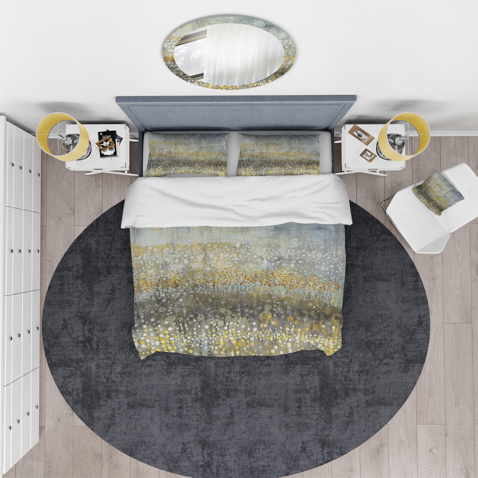 Glam Rain Abstract IV - Glam Duvet Cover Set