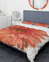 Vivid Red Daisy - Traditional Duvet Cover Set