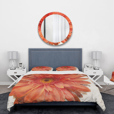 Vivid Red Daisy - Traditional Duvet Cover Set