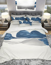 Gouache Sapphire on Gray III - Geometric Duvet Cover Set