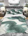 Gouache Green on Gray I - Geometric Duvet Cover Set