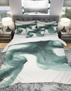 Gouache Green on Gray II - Geometric Duvet Cover Set