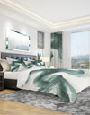 Gouache Green on Gray II - Geometric Duvet Cover Set