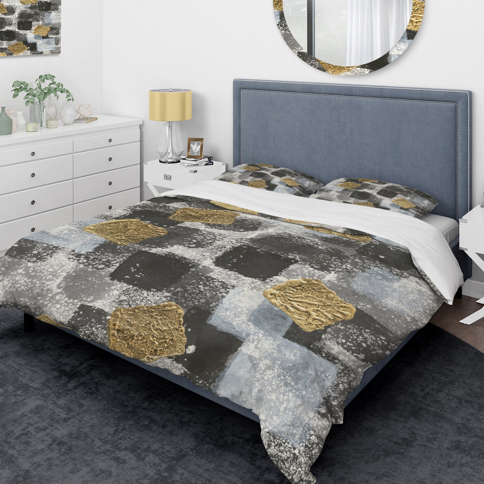 Gold Glamour Squares I - Glam Duvet Cover Set
