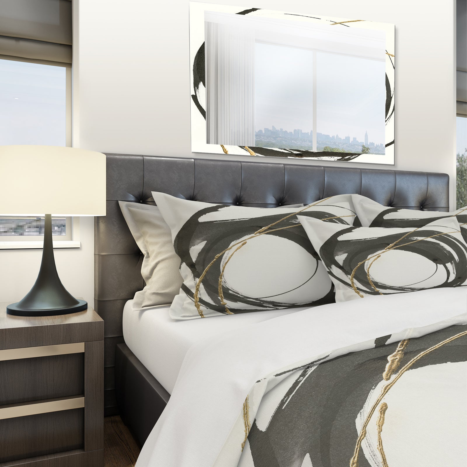 Gold Glamour Circle I - Geometric Duvet Cover Set