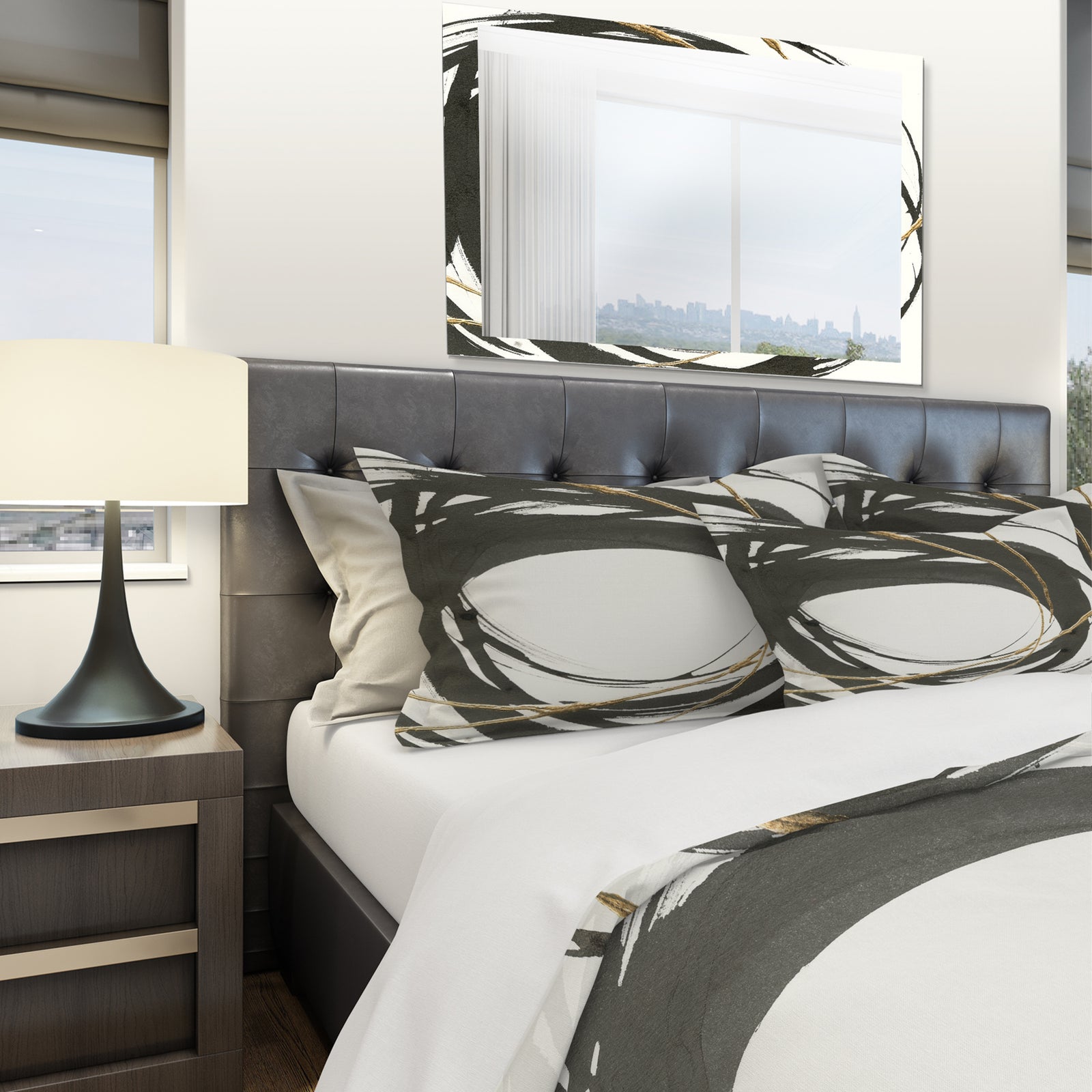 Gold Glamour Circle II - Geometric Duvet Cover Set