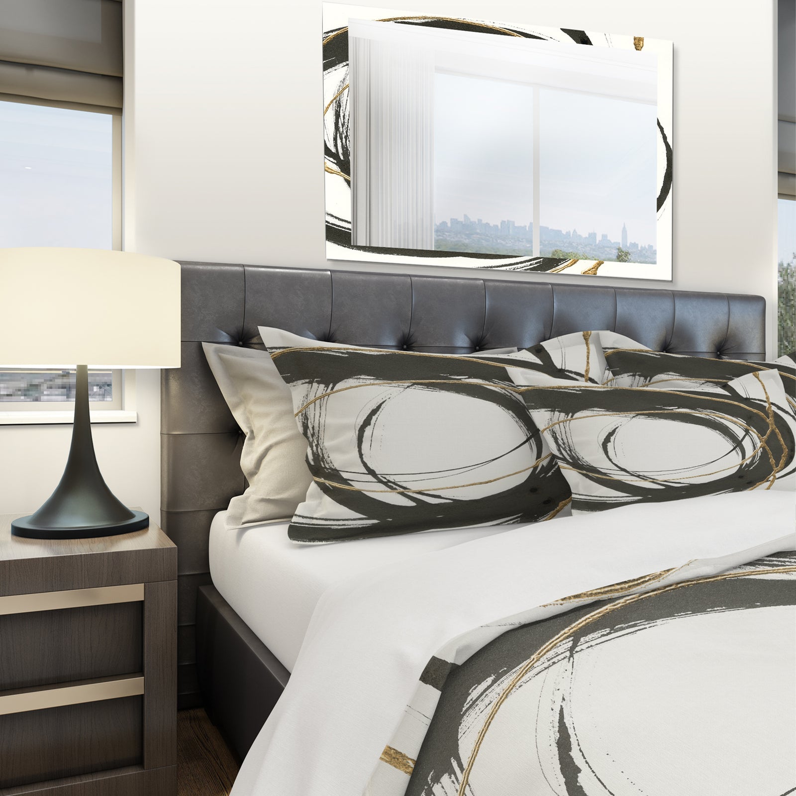 Gold Glamour Circle III - Geometric Duvet Cover Set