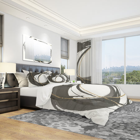 Gold Glamour Circle IV - Geometric Duvet Cover Set