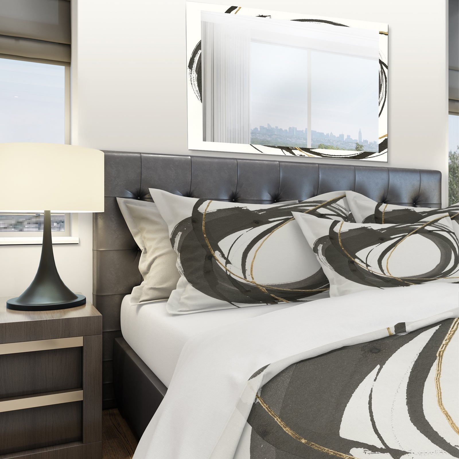 Gold Glamour Circle IV - Geometric Duvet Cover Set