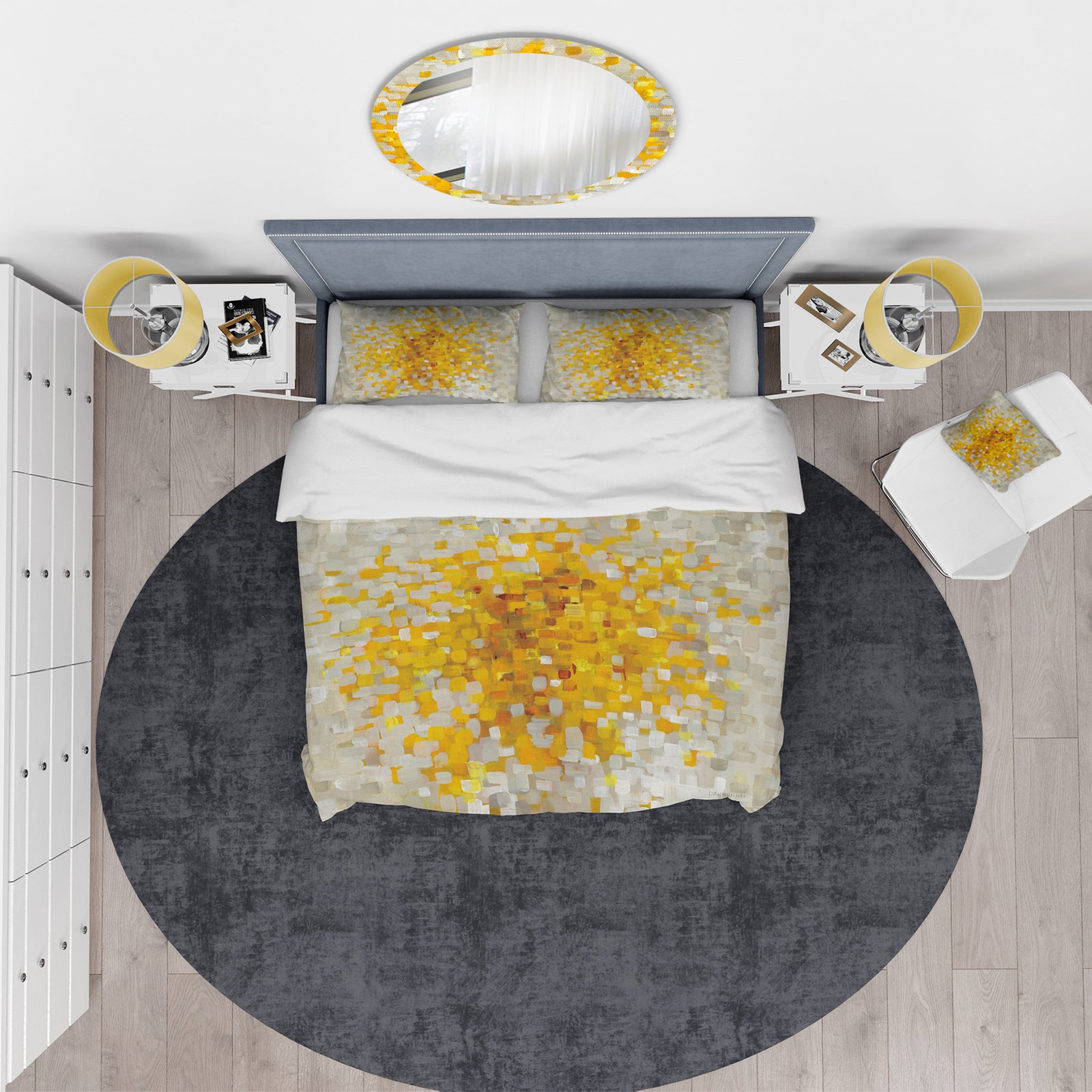 Glam Yellow Explosion Blocks - Glam Duvet Cover Set