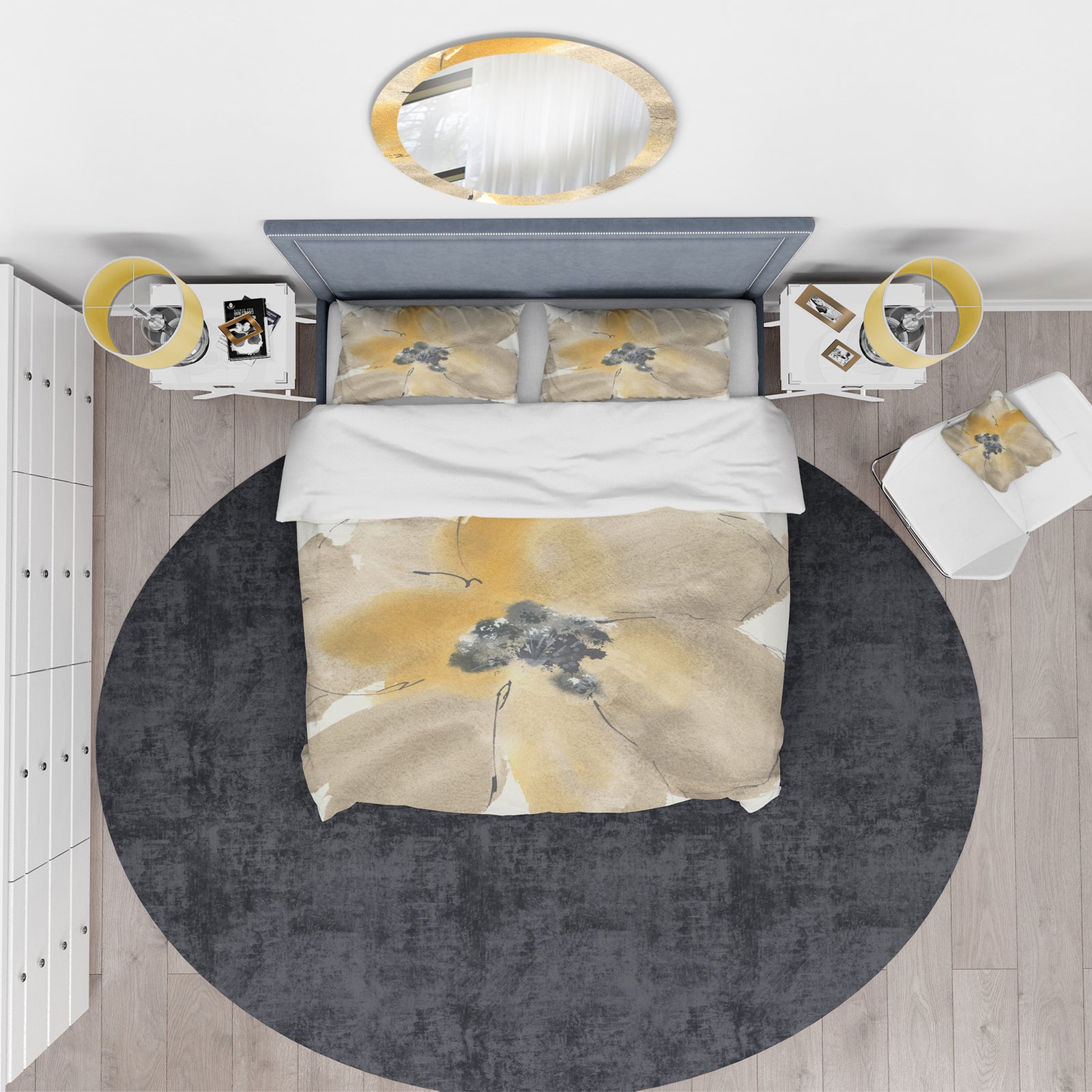 Galm Flower Tones I - Glam Duvet Cover Set