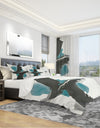 Geometric Black and Teal IV - Geometric Duvet Cover Set