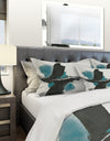 Geometric Black and Teal IV - Geometric Duvet Cover Set