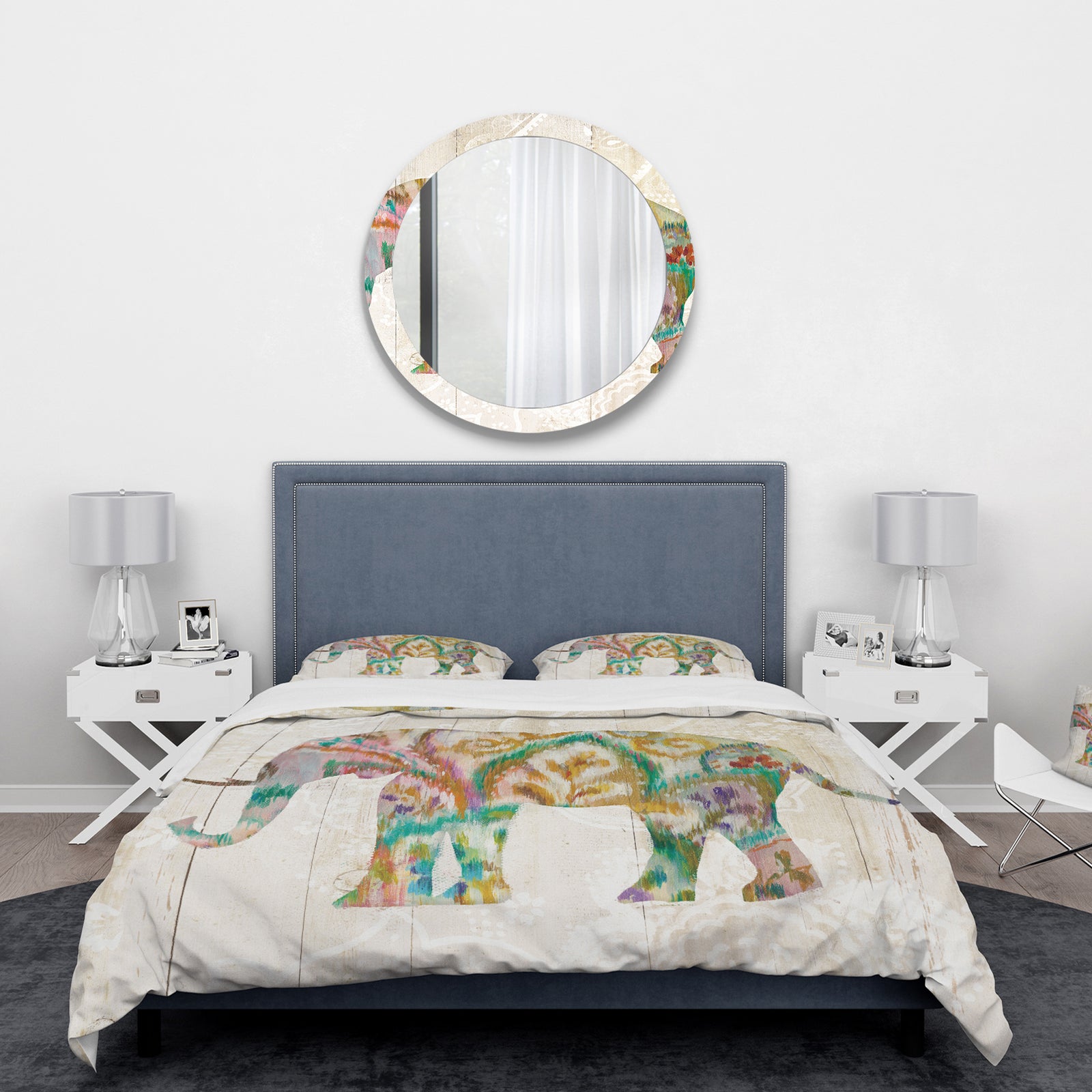 Boho Paisley Elephant II vII - Traditional Duvet Cover Set