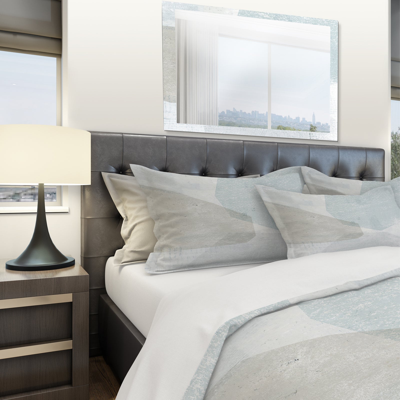 Grey and White Collage I - Geometric Duvet Cover Set