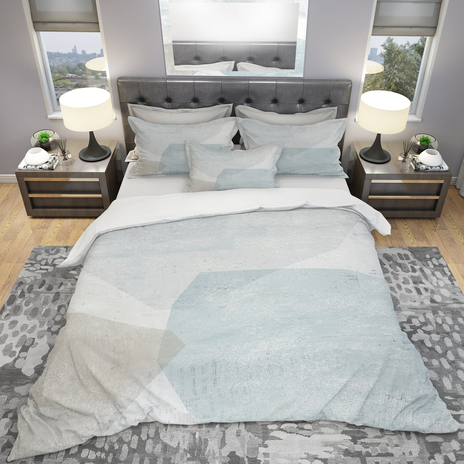 Grey and White Collage II - Geometric Duvet Cover Set