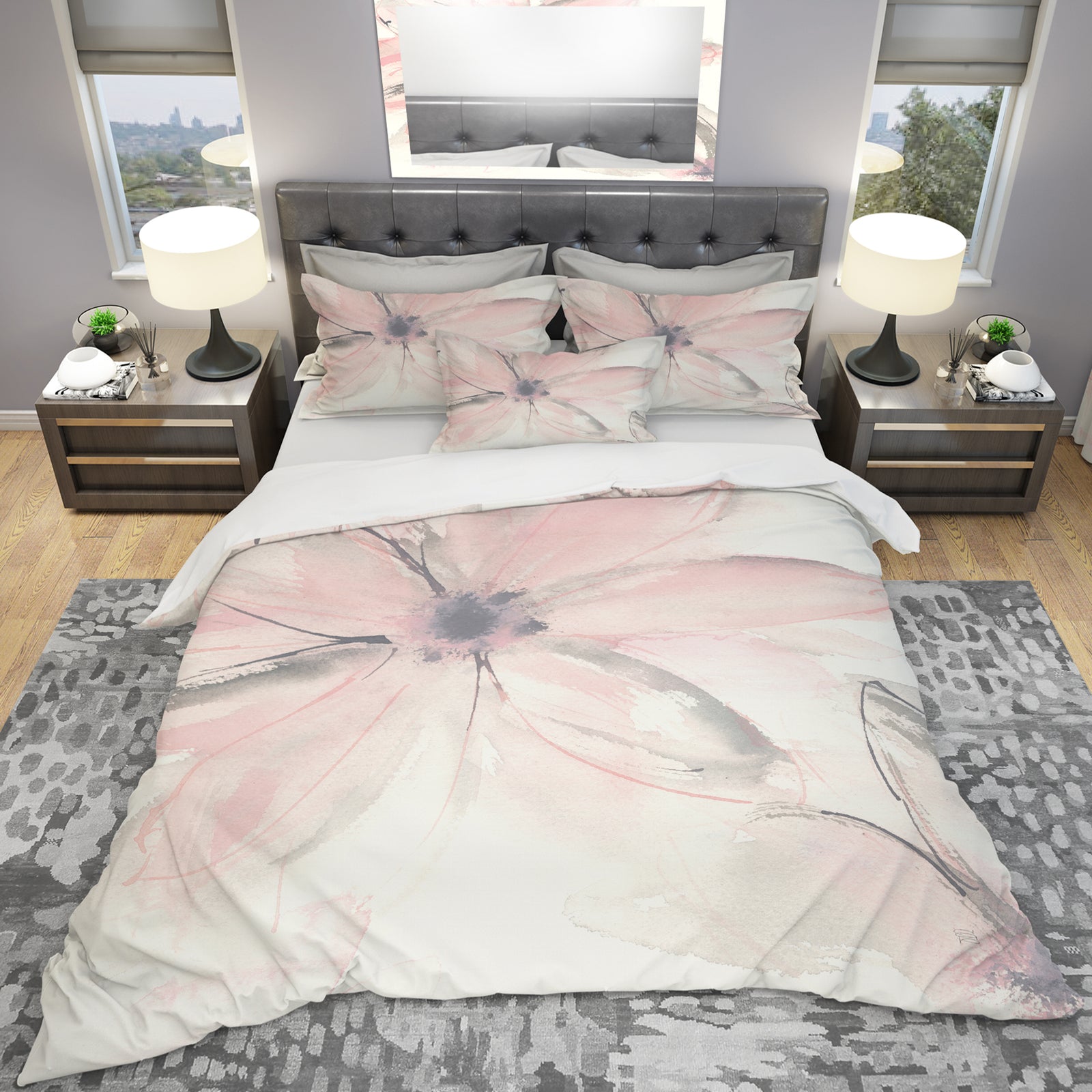 Pink Shabby Floral II - Shabby Duvet Cover Set