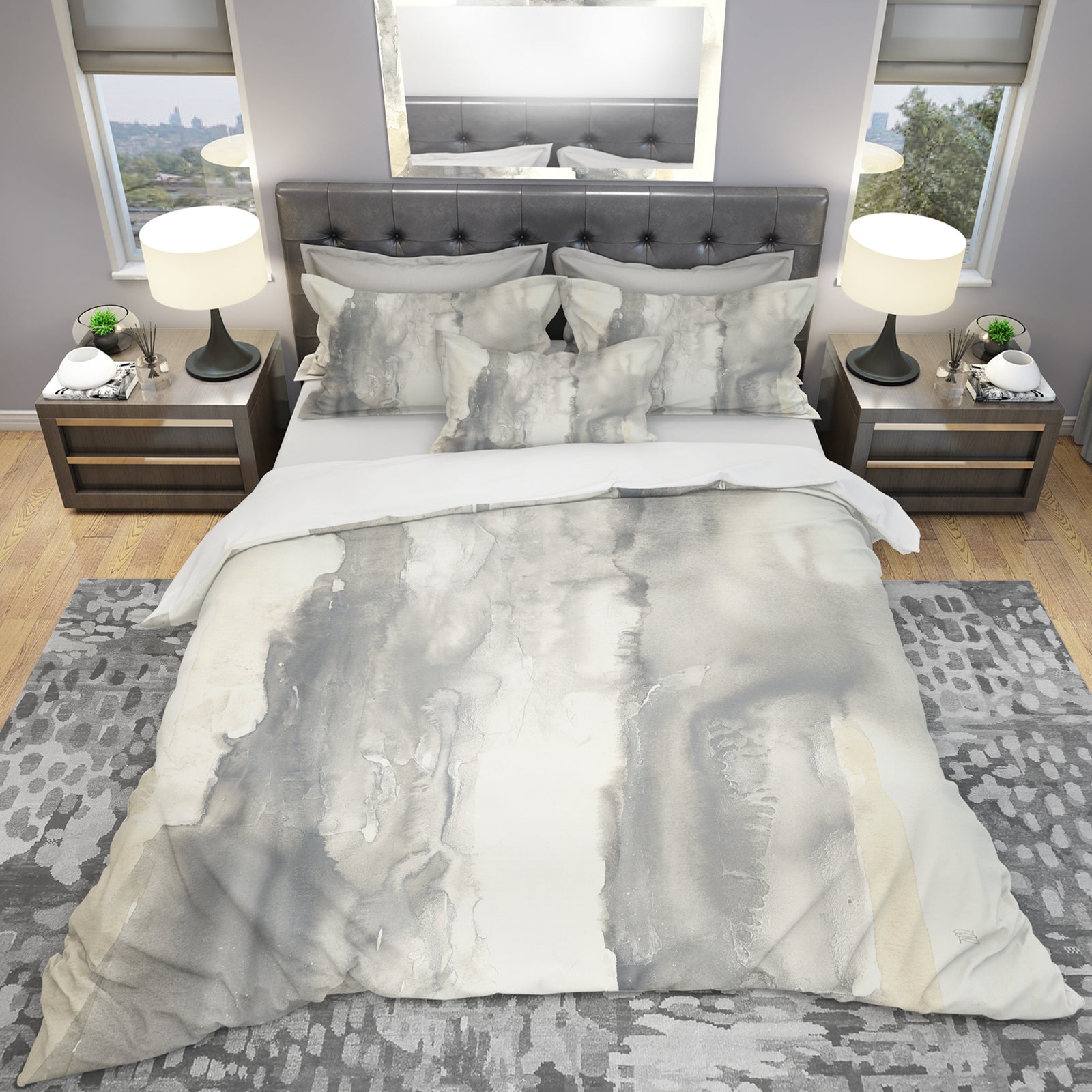 Gold Glamour Direction I - Geometric Duvet Cover Set