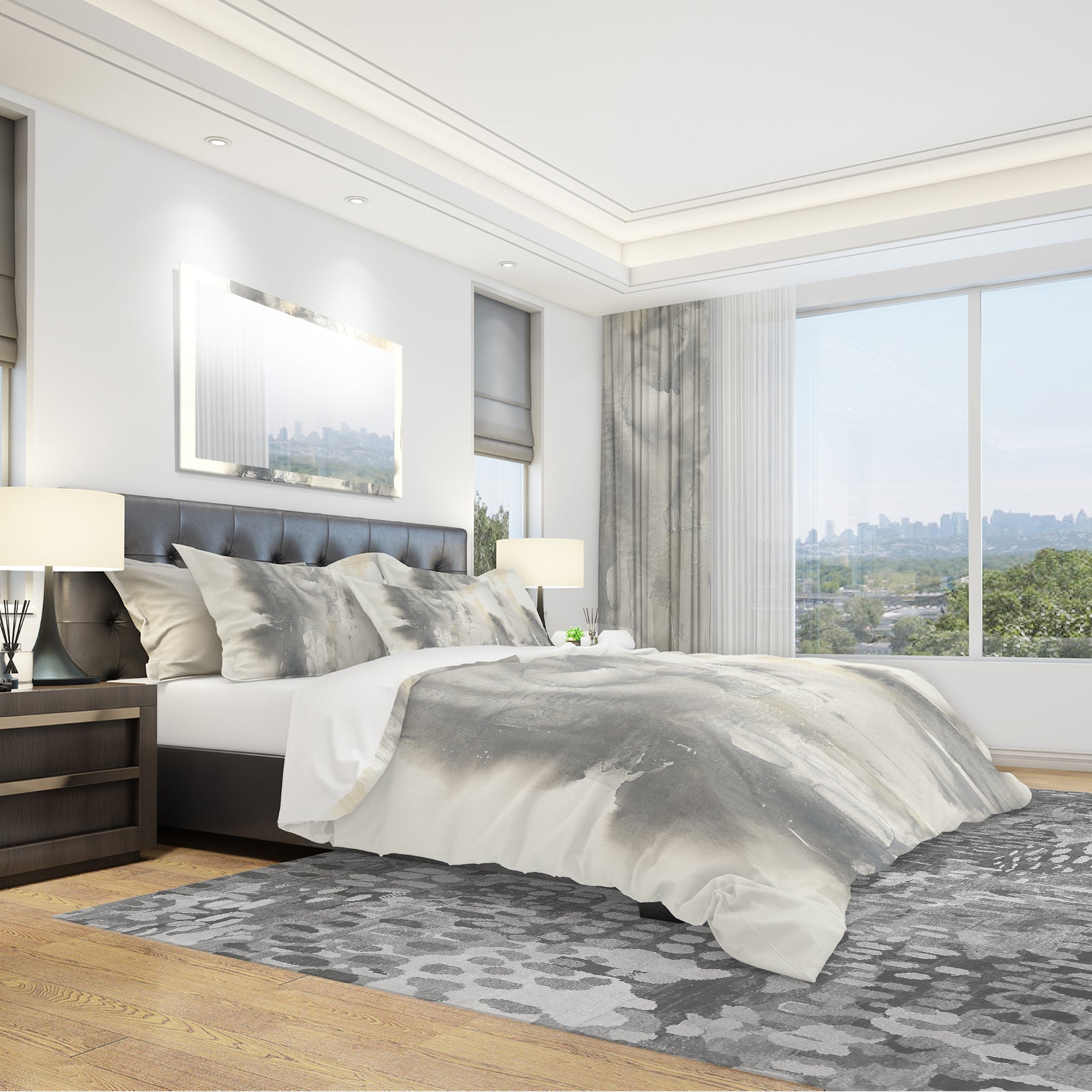 Gold Glamour Direction II - Geometric Duvet Cover Set