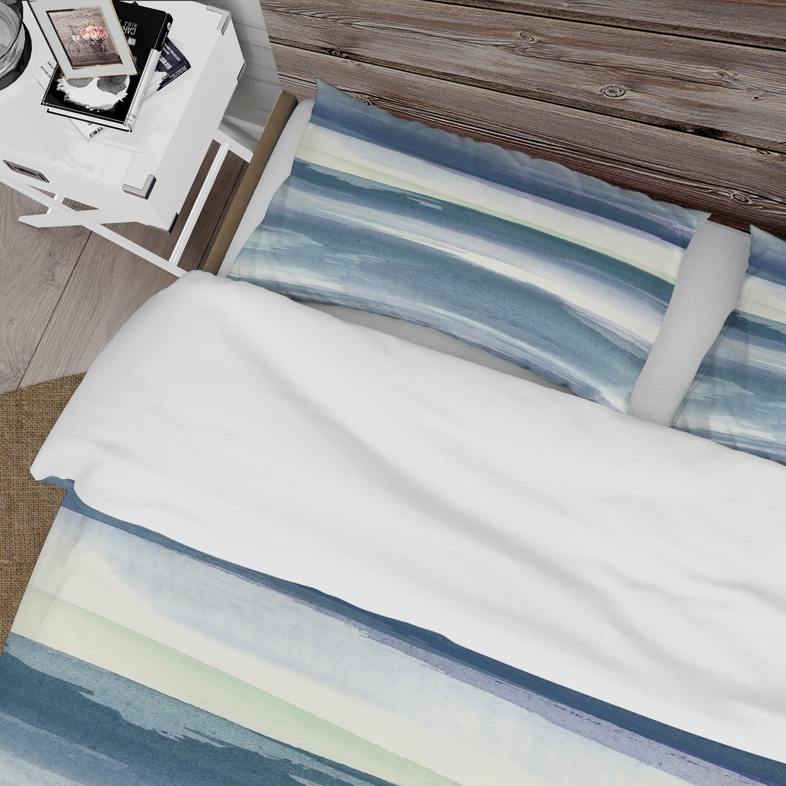 Mint Indigo Dawn III - Cottage Duvet Cover Set