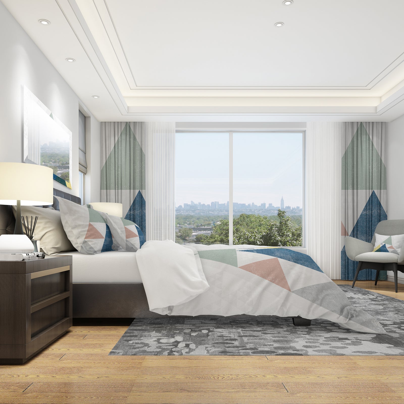 Geometrical Composition Triangles I - Geometric Duvet Cover Set