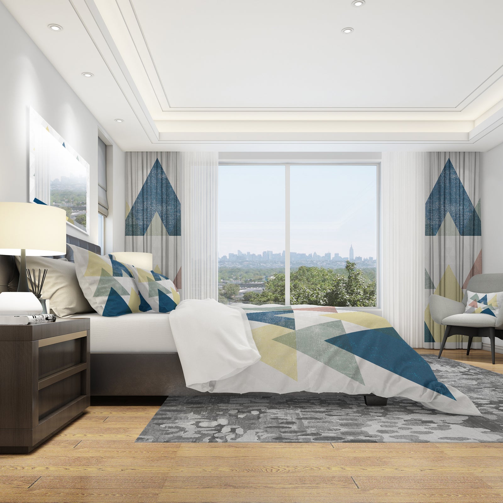 Geometrical Composition Triangles II - Geometric Duvet Cover Set