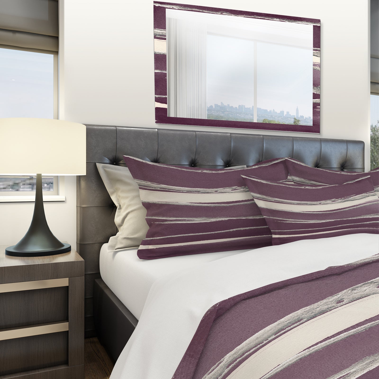 Shabby Watercolor on Purple III - Shabby Duvet Cover Set