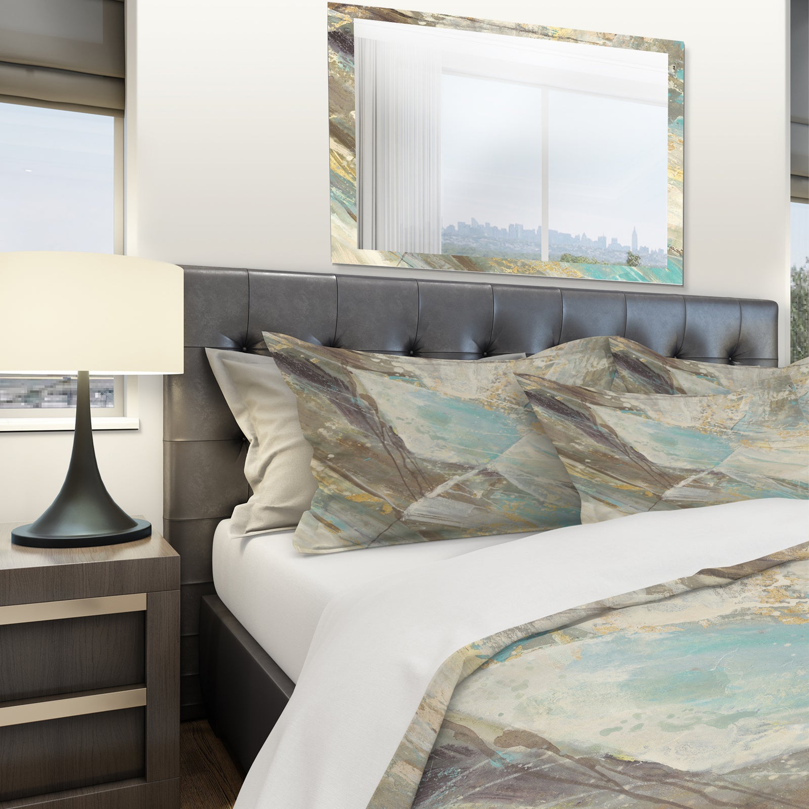 Blue Geometric Water - Geometric Duvet Cover Set