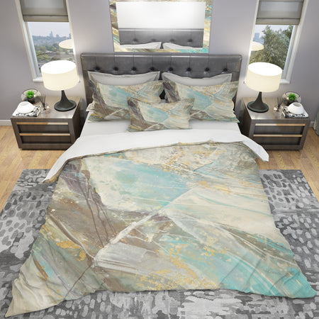 Blue Geometric Water - Geometric Duvet Cover Set