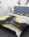 Glam Black and Yellow I - Glam Duvet Cover Set