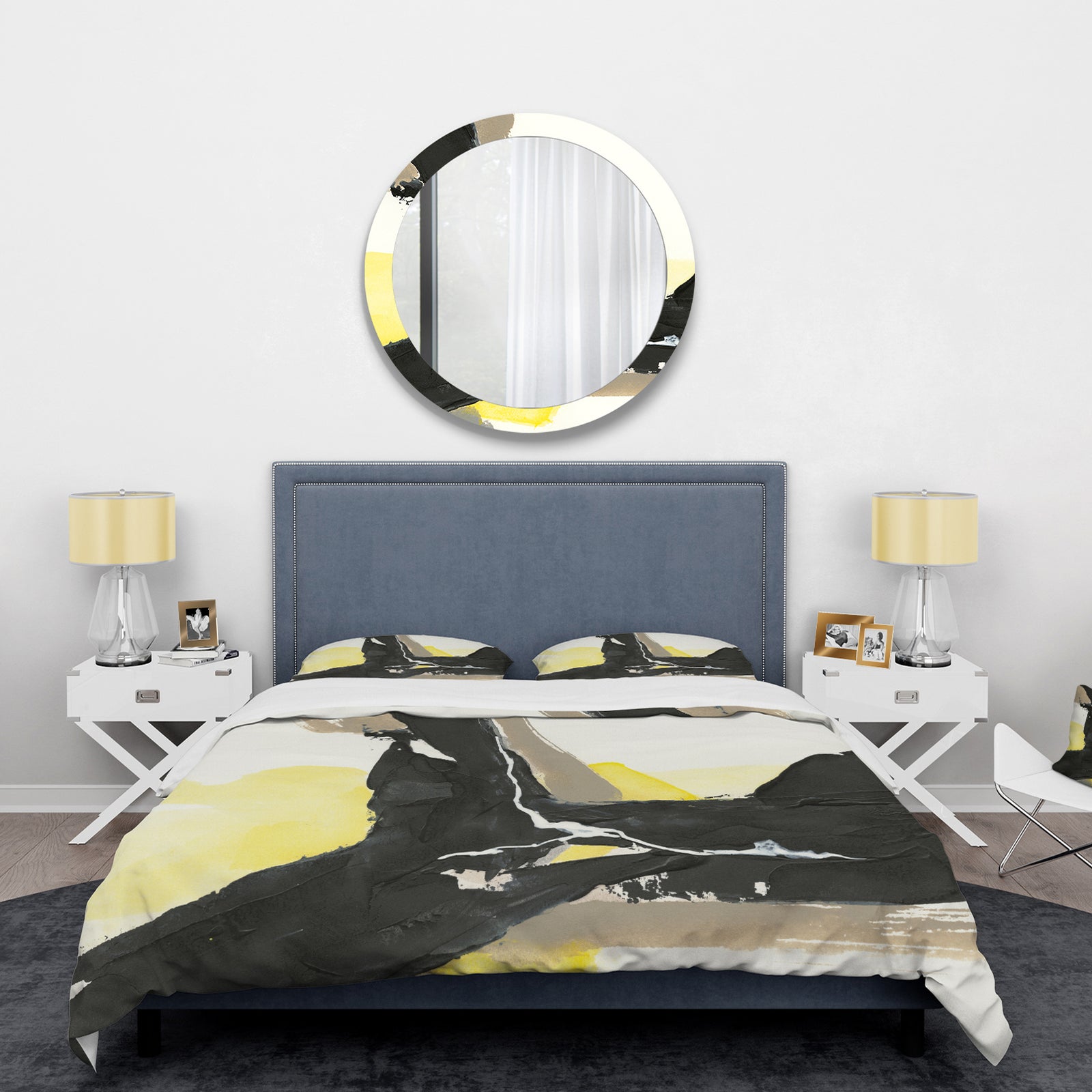 Glam Black and Yellow I - Glam Duvet Cover Set