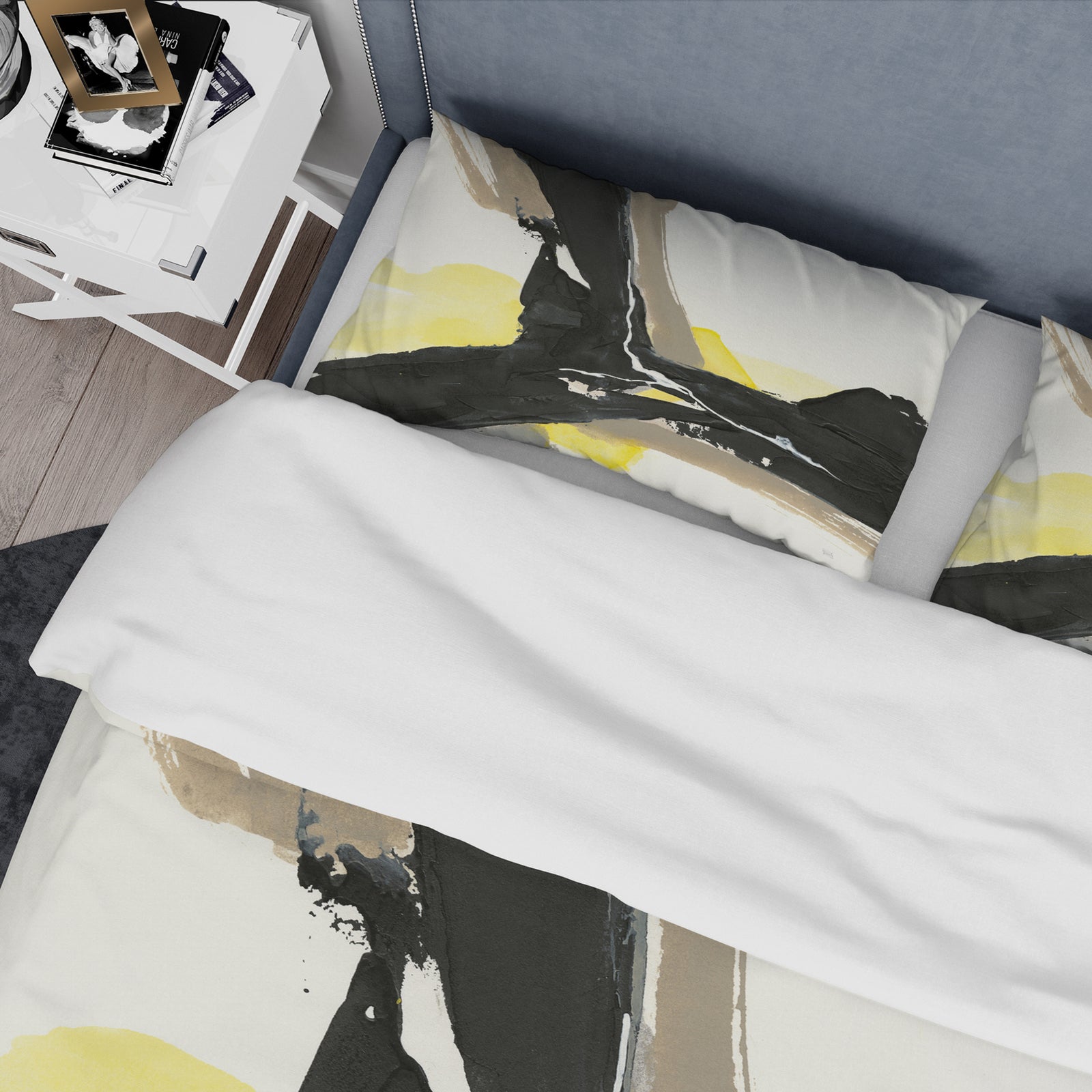 Glam Black and Yellow I - Glam Duvet Cover Set