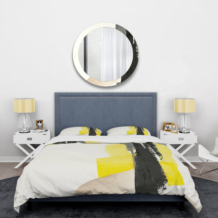 Glam Black and Yellow III - Glam Duvet Cover Set