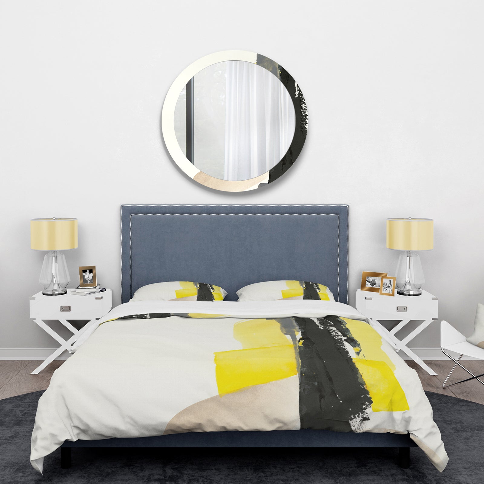 Glam Black and Yellow III - Glam Duvet Cover Set