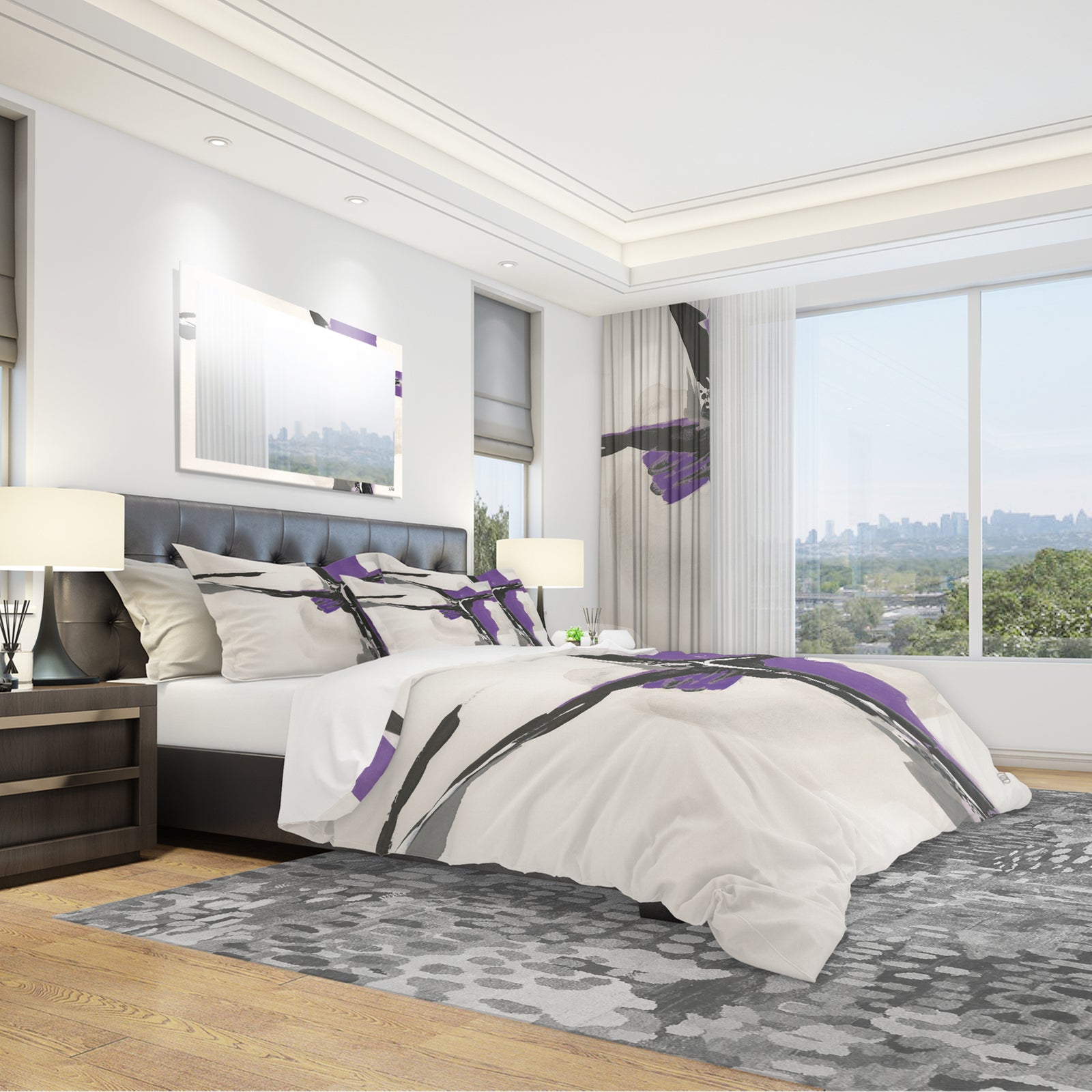 Glam Cerulean I - Geometric Duvet Cover Set