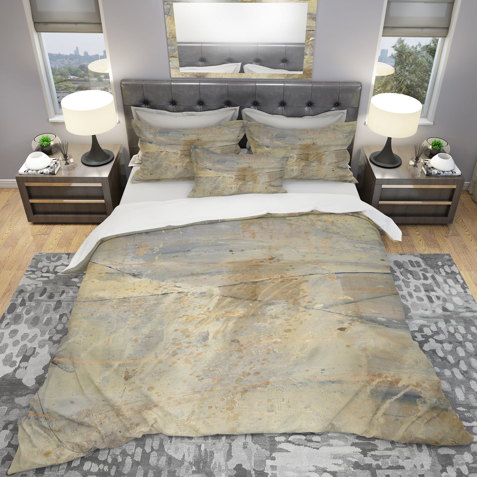 Geometric Cream Block I - Geometric Duvet Cover Set
