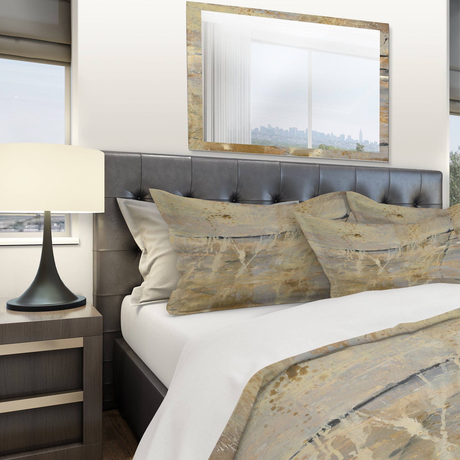 Geometric Cream Block II - Geometric Duvet Cover Set