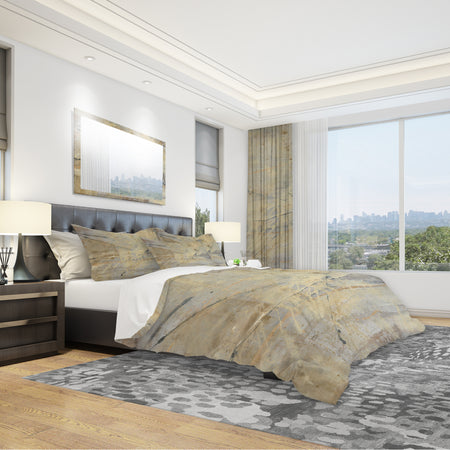 Geometric Cream Block III - Geometric Duvet Cover Set