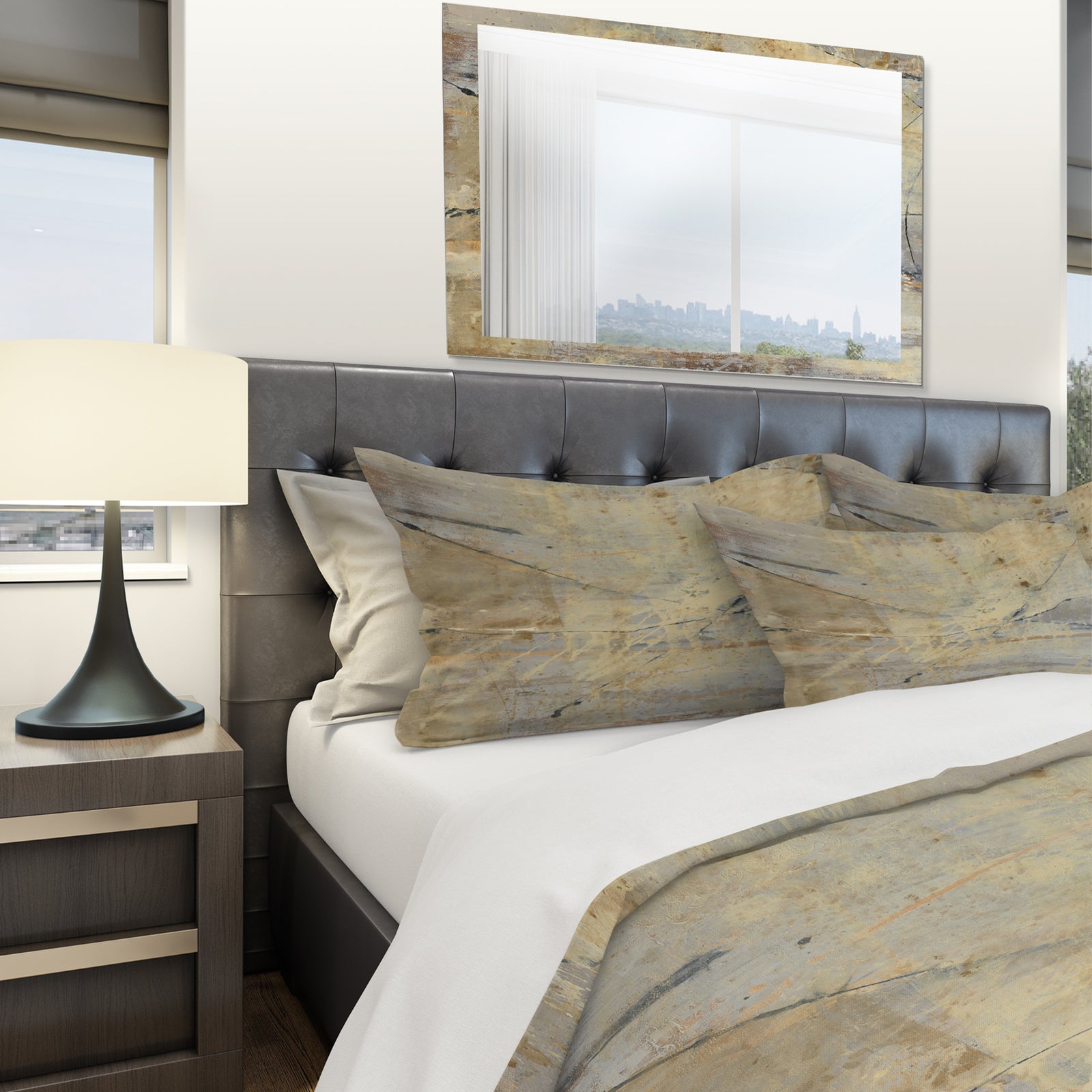 Geometric Cream Block III - Geometric Duvet Cover Set